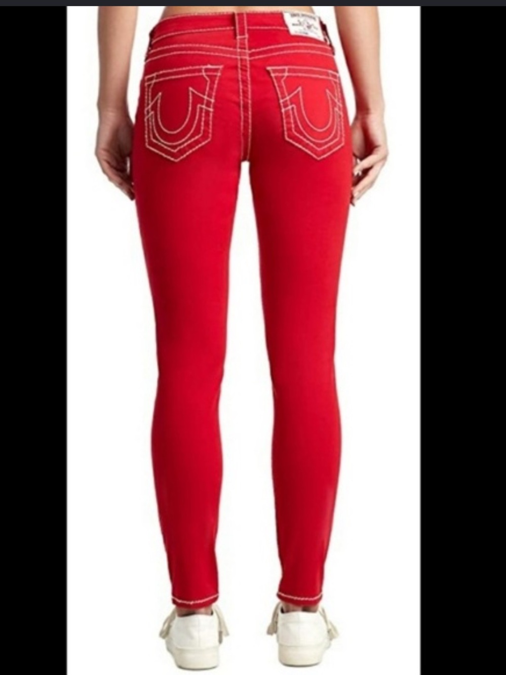 True ReligionJennie Big T bat Raven size 32  Women’s Red High-Rise Skinny Jeans